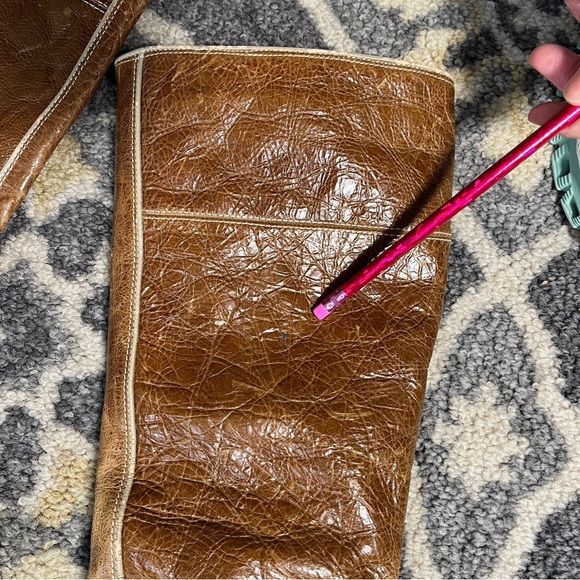 Dr. Scholl’s Brilliance Knee High Boots Brown Leather 2000s Y2K Retro Heeled 10 - Picture 6 of 14